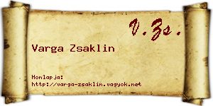 Varga Zsaklin névjegykártya